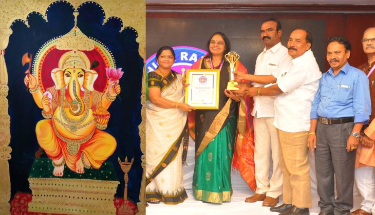 FASTEST TIME TAKEN TO PAINT LARGEST GANESHA PORTRAIT USING MIX MEDIA