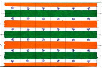 MOST NUMBER OF REPLICA ART OF MINI INDIAN FLAGS
