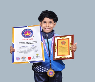 YOUNGEST GIRL TO PERFORM NONSTOP RUNNING FOR 10 KMS